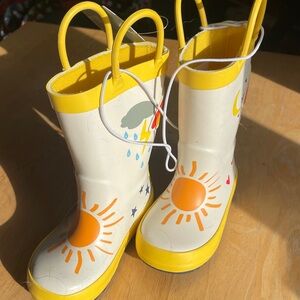 Cat & Jack Yellow and White Kids Rain Boots